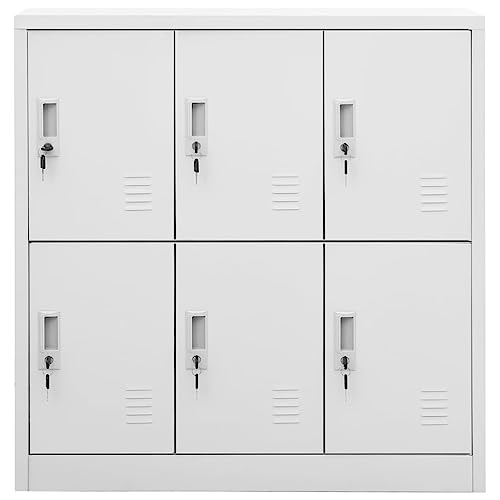 WEMYUFURN Steel Locker Cabinets Set of 5 Light Gray 35.4"x17.7"x36.4" - Office & Home Storage Organizers