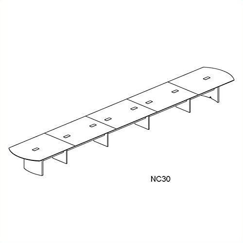 Mayline Napoli Curved End Conference Table in Mahogany-6' Conference Table - 6' Conference Table