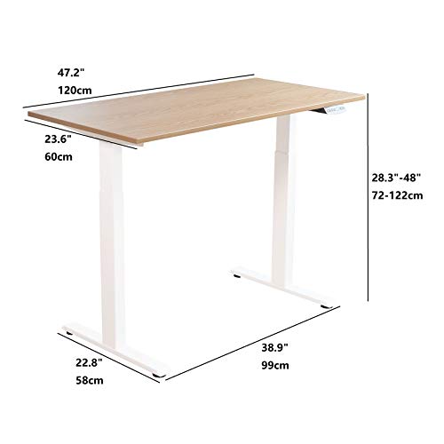 OIUT Electric Height Adjustable Home Office Standing Desk, Stand up Desk Workstation, Household Multipurpose Office Desk Rectangle Computer Table Sit Stand Table for Sitting Room Study Room