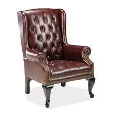 Lorell Queen Anne Side Chair, 29"" x30 x39-1/2, Burgundy/Mahogany, Sold as 1 Each