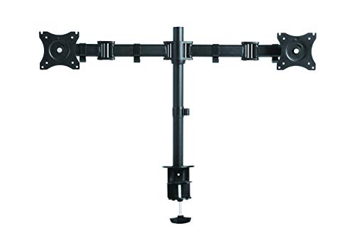 Rocelco 46" Height Adjustable Corner Standing Desk Converter with Dual Monitor Arm BUNDLE - Sit Stand Up Computer Workstation Riser - Extra Large Keyboard Tray - Teak Wood Grain (R CADRT-46-DM2)