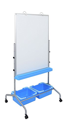 LUXOR Classroom Chart Stand with Storage Bins