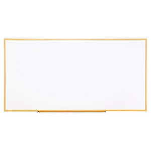 Universal 43620 Dry-Erase Board, Melamine, 96 x 48, White, Oak-Finished Frame