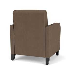 Lesro Siena Polyurethane Lounge Reception Guest Chair in Brown/Black