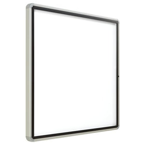 Quartet Enclosed Whiteboard/Dry Erase Board, Magnetic, 38" x 39", 12 Sheets, Outdoor, 1 Swing Door, Aluminum Frame (EEHM3938)