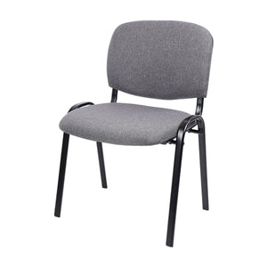 CLATINA Upholstered Stacking Chairs Set of 5 Grey - Office/School/Church Guest Chairs