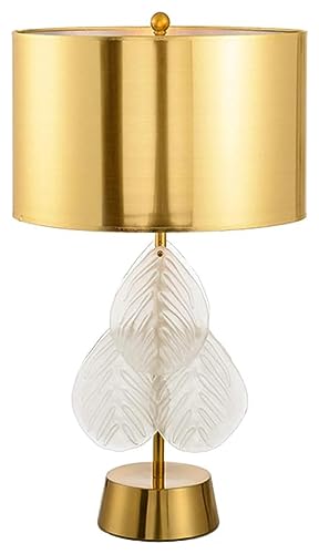 MaGiLL Multifunction Desk Lamp with Glass Crystal Leaves - Blanc/Gold