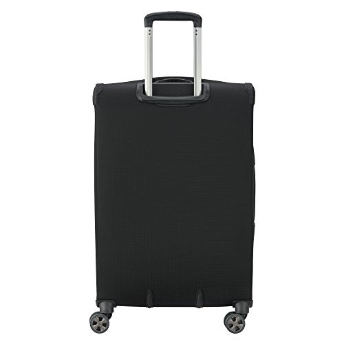 DELSEY Paris Hyperglide Softside Expandable Luggage with Spinner Wheels, Black, Checked-Medium 25 Inch