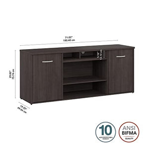 Bush Business Furniture BBF Conference Tables Office Storage Cabinet with Doors and Shelves, 72W, Storm Gray