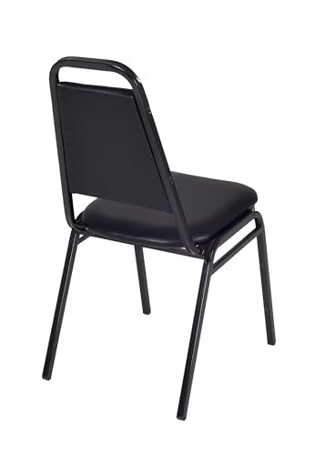 Regency Cain 30" Square Breakroom Table & 4 Restaurant Stack Chairs - Maple/Black