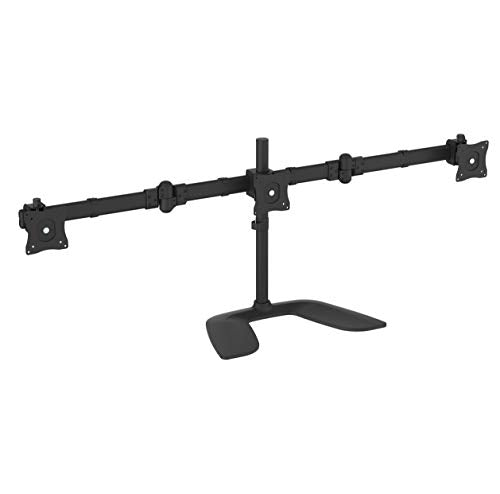 StarTech.com Triple Monitor Stand - Articulating – For Monitors 13” to 27” Adjustable VESA Computer Monitor Stand for 3 Monitor Setup – Steel – Black (ARMBARTRIO2)