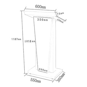 CAMBOS Lectern Podium Stand with Storage Cabinet - Modern, Wide Reading Countertop, Metal Portable Podiums