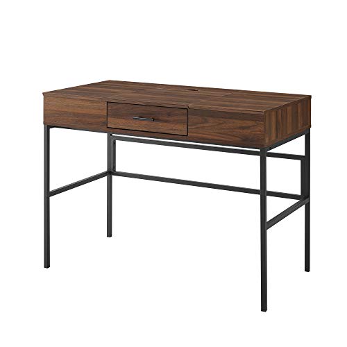 Walker Edison Modern Wood Computer Writing Desk Storage Drawer Home Office Workstation Small, 42 Inch, Dark Walnut