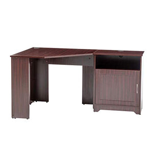 Hironpal Corner Desk with Reversible Storage File Cabinet Compact L Shaped Desk for Small Place Executive Workstation for Home Office,Cherry Brown, 59''