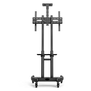 ALcorY Free Lifting Mobile TV Cart for 32"-65" LED LCD Plasma TV - Adjustable Height Trolley Stand with AV
