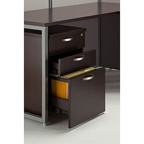 Bush Business Furniture Easy Office Mocha Cherry 3 Drawer Mobile Pedestal