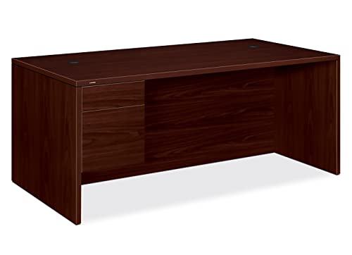 HON 10500 Series Large L or U 3/4-Height Pedestal Desk, 72w x 36d, Mahogany