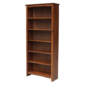 IC International Concepts Shaker Bookcase, 72-Inch