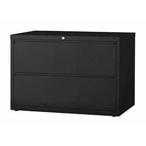 Hirsh HL8000 Series 42" 2 Drawer Lateral File Cabinet in Black