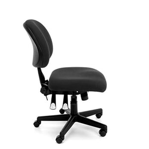 OFM 24-Hour Upholstered Multi-Adjustable Armless Task Chair, Black