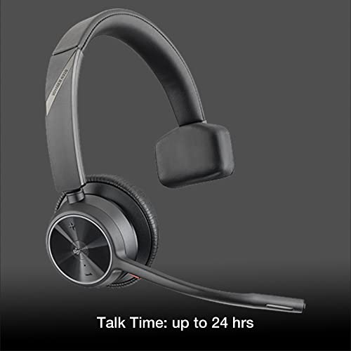 Global Teck Worldwide Poly Voyager 4310 Plantronics UC Wireless Bluetooth Mono Headset (USB-A) Teams - Bundled w/ Microfiber - Compatible Deskphone, PC/Mac - Zoom, RingCentral, Vonage
