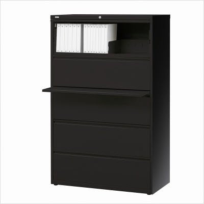 Hirsh HL10000 Series 30" 5 Drawer Lateral File Cabinet in Gray