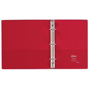 Avery Mini Durable View Binder with 1" Rings, 175-Sheet Capacity, Red, 5-1/2" x -1/2" (17163)