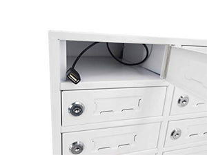 FixtureDisplays 30-Slot Cellphone Charging Station USB Locker Cabinet 14X38X9 - 15251-USB-NPF
