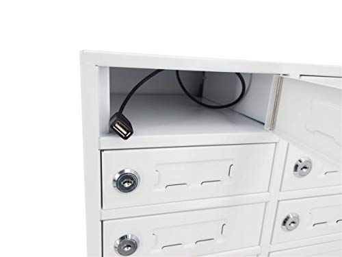 FixtureDisplays® 30-Slot Cellphone Charging Station USB Locker Cabinet