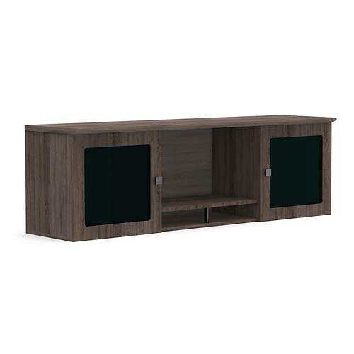 Allure Credenza Hutch 60"W Stormy Gray/Ashwood White