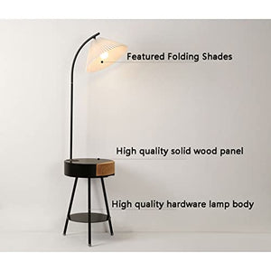 VejiA LED Floor Lamp with Table, Drawer, USB & Wireless Charging - Home Standing Light