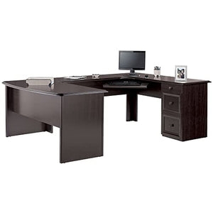 Realspace® Walnut U-Shaped Executive Desk - 65" Wide