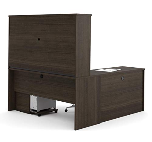 L-Shaped Desk with Two pedestals and Hutch