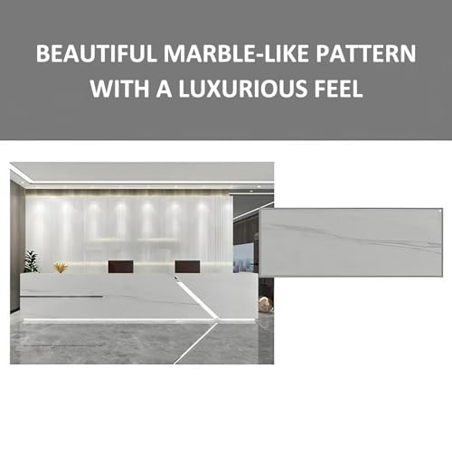 KAGUYASU Modern Reception Desk with Lockable Drawer Cabinet (Silver Stainless Steel, 141.73" L)