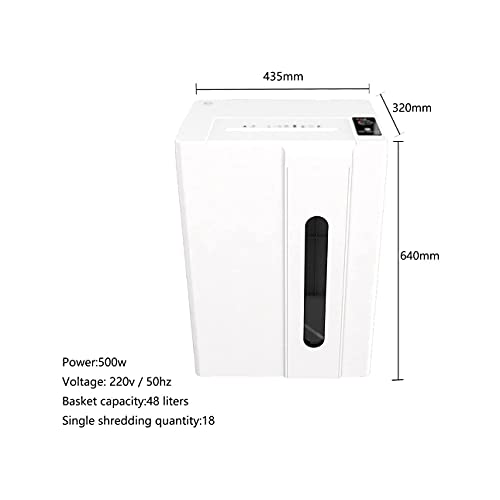 38L Large-Capacity Level 4 Paper Shredder, 435mm Office Multifunctional, White