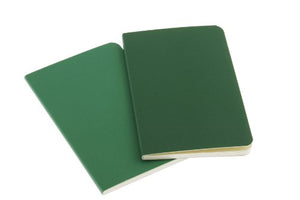 Moleskine Volant Notebook (Set of 2), Extra Small, Plain, Emerald Green, Oxide Green, Soft Cover (2.5 x 4)