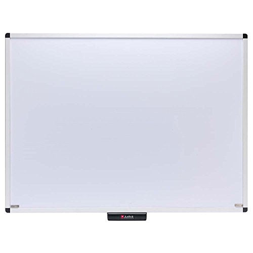 Justick by Smead, Premium Aluminum Frame Electro Dry-Erase Board with clear overlay, 48"W x 36"H, with Electro Surface Technology, White (02572)