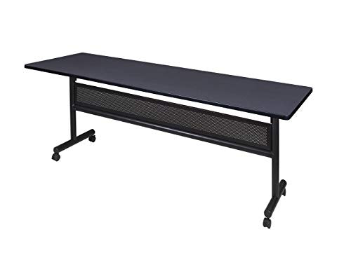 Regency Kobe 84" Flip Top Mobile Training Table with Modesty - Grey