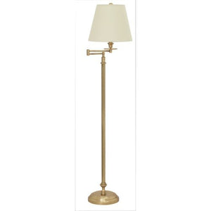 House of Troy B501-WB Bennington Swing Arm Floor Lamp, 61", Weathered Brass