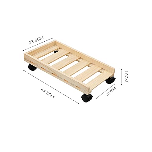 RENSLAT Wood Mobile Adjustable Computer Tower Holder Computer CPU Stand Cart with Braking Lock Wheels Stand for PC Computer Cases