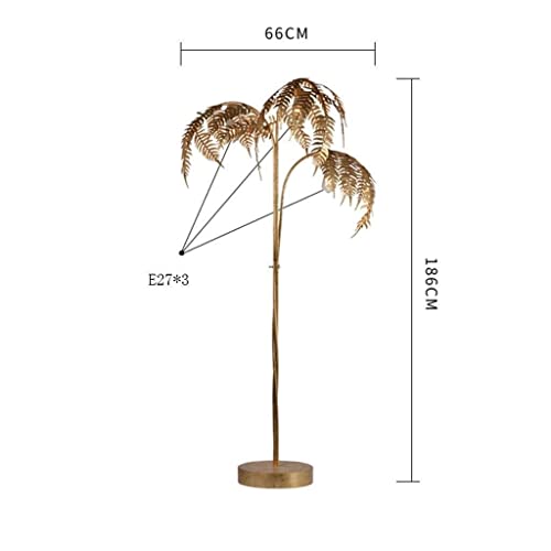 Generic 180cm Metal Palm Tree Floor Lamp with Golden Finish - Interior Living Room Decoration