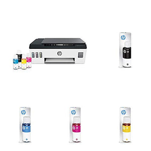HP Smart-Tank Plus 551 Wireless All-in-One Ink-Tank Printer | up to 2 Years of Ink in Bottles | Mobile Remote Print, Scan, Copy (6HF11A) with Additional Ink Bottles - 4 Colors