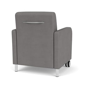 Lesro Siena 17.5" Polyurethane Lounge Reception Guest Chair in Gray/Silver