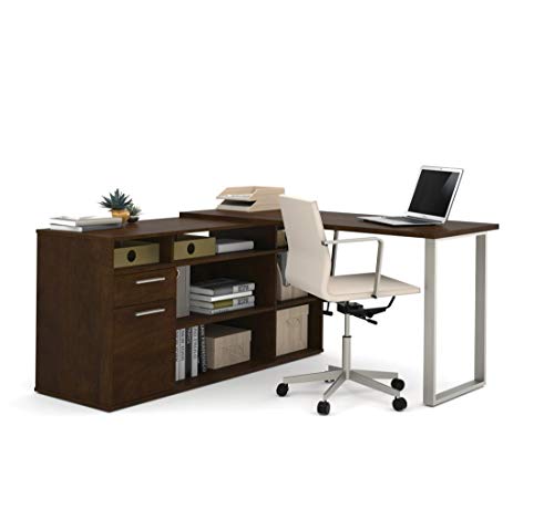 3-Piece Set Including a L-Shaped Desk, a lateral File Cabinet, and a Bookcase