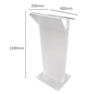 Generic Acrylic Lectern Podium Stand - Frosted Transparent Design