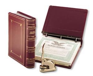 Blumberg Red Russia Leather LLC Kit with Records Binder, Company Seal, Certificates, and 50 Sheets of Blank Minute Paper (KRB185LLC)