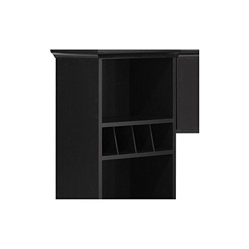 Bush Furniture Stockport Corner Desk with Hutch and 3 Drawer File Cabinet in Classic Black