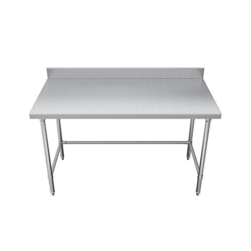 Standard Work Table, Galvanized Cross Brace, 4" Backsplash, 72 (L) X 30 (W) X 36 (H) Over All