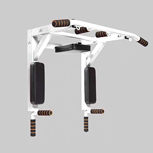 Pull-Up Bar Wall Mount Chin Up Bar with Hangers for Punching Bags Power Ropes Strength Training Equipment for Home Gym 880 LB Weight Capacity (Color : White)