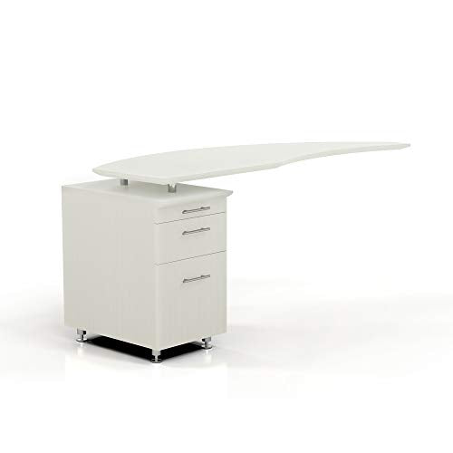 Mayline MNRTPLTSS Medina 63"W Left Return for use with Desks, sold separately, Textured Sea Salt Laminate